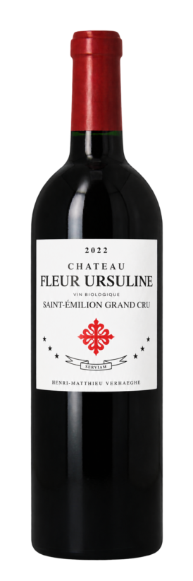 Bottle of Château Fleur Ursuline 2022, organic Saint-Émilion Grand Cru red wine