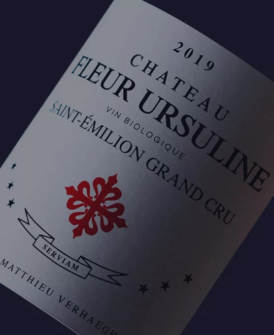 Château Fleur Ursuline, une identité sur l’étiquette Étiquette Château Fleur Ursuline avec son emblème rouge
