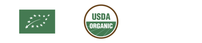 Logos agriculture biologique européenne, USDA Organic et Vegan